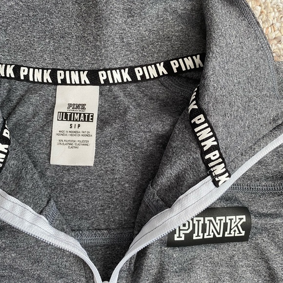 VS PINK Grey Gray Half Zip - Picture 3 of 3